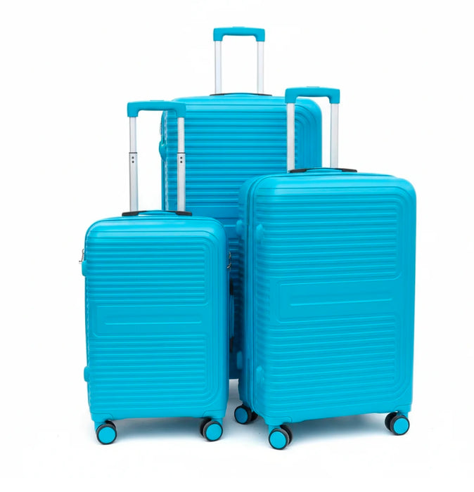 3 Piece Hard Shell Luggage Set with Spinner Wheels – Blue Travel Suitcases Uganda