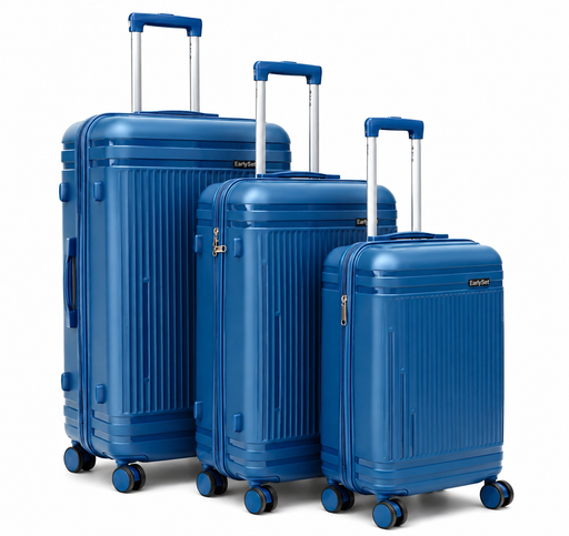 Blue 3 piece luggage set with spinner wheels and telescopic handles Uganda