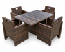 6 seater brown rattan outdoor dining set with glass table and chairs in Uganda