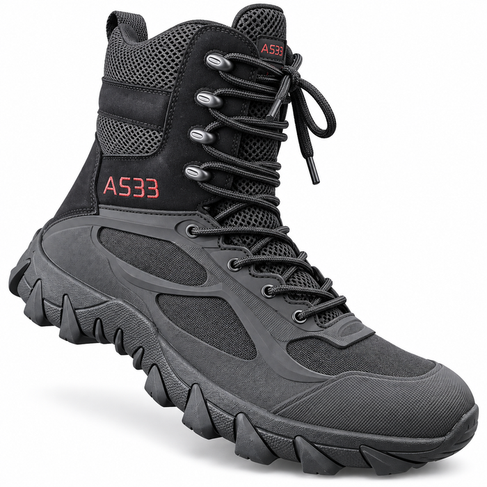 A533 black men’s tactical combat security and hiking boots in Uganda