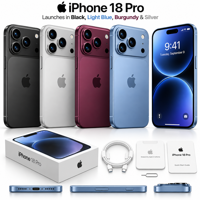 Apple iPhone 18 Pro in Black Silver Glacier and Burgundy colours Uganda
