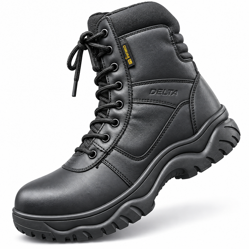 Delta black men’s tactical combat security and work boots in Uganda