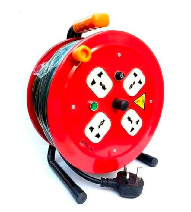Heavy-duty extension cable reel 4 ports