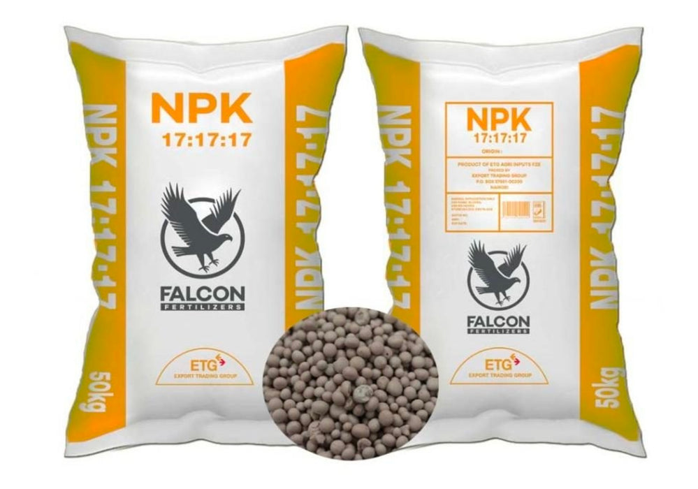 Falcon NPK 17:17:17 balanced crop fertilizer 50KG bag in Uganda