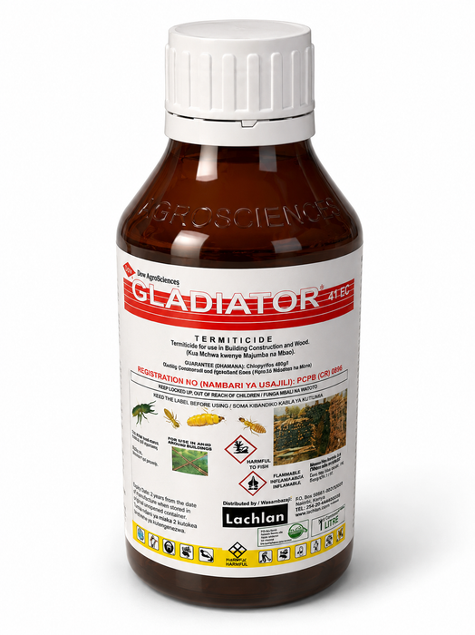 Gladiator 4TC Termiticide 1 litre termite control chemical for buildings and wood in Uganda