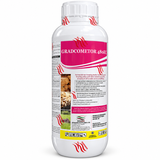 Gradcometor 480EC termiticide for termite control on timber and building materials in Uganda