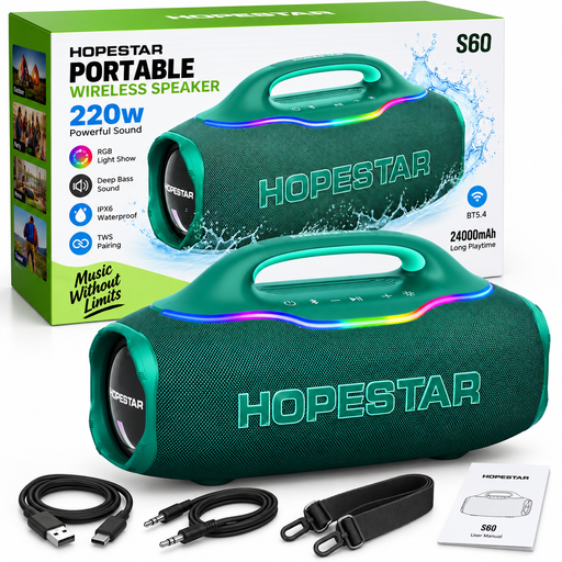 HOPESTAR S90 220W portable Bluetooth speaker with 24000mAh battery and IPX6 water resistance in Uganda