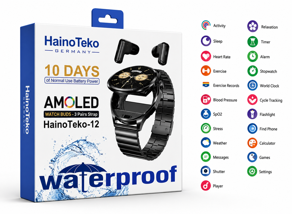 HainoTeko 12 smartwatch with Ear Buds