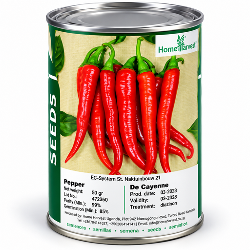 HomeHarvest De Cayenne hot pepper seeds 50g for sale in Uganda – KampalaShoppers