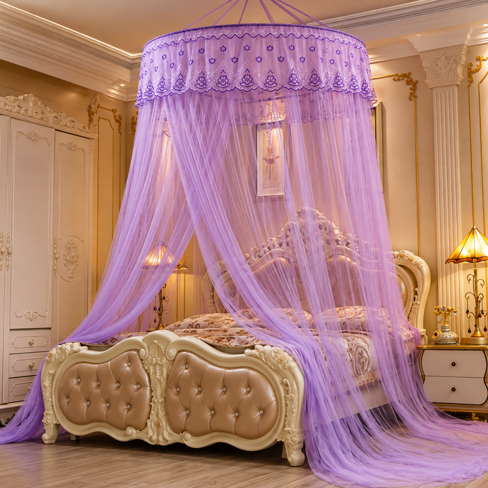 Luxury purple round hanging mosquito net for bed in Uganda