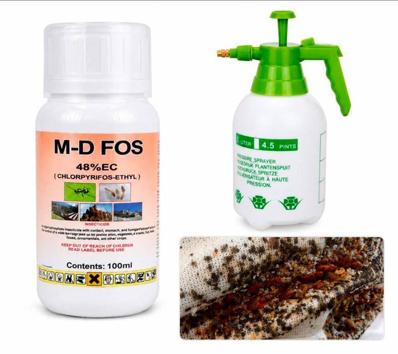 M-D FOS 48% EC 100ml bed bug and cockroach insecticide with 2L spray pump
