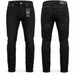 Men’s black slim fit denim jeans front and back view – KampalaShoppers Uganda