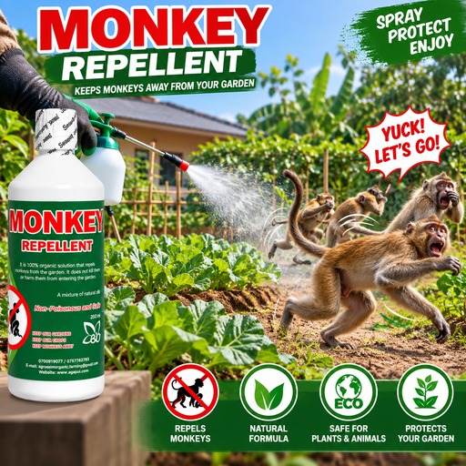 1 litre monkey repellent for gardens farms and crop protection in Uganda