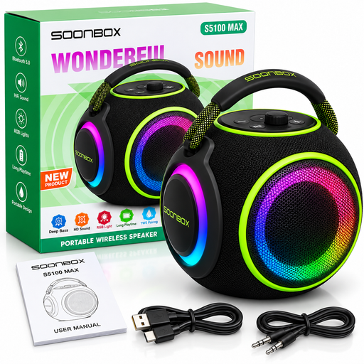 SOONBOX S5100 MAX portable wireless Bluetooth speaker with RGB lights in Uganda