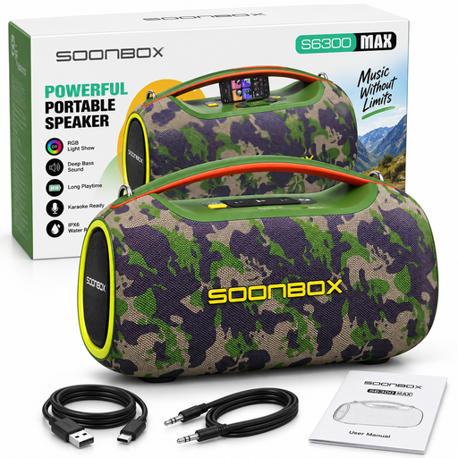 SOONBOX S6300 Max portable Bluetooth speaker with camouflage design in Uganda
