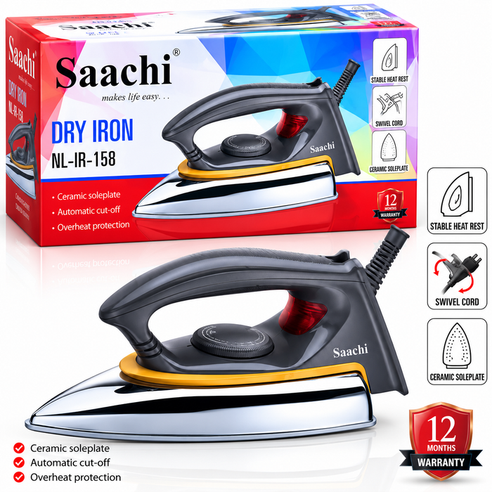 Saachi NL-IR-158 dry iron with ceramic soleplate in Uganda