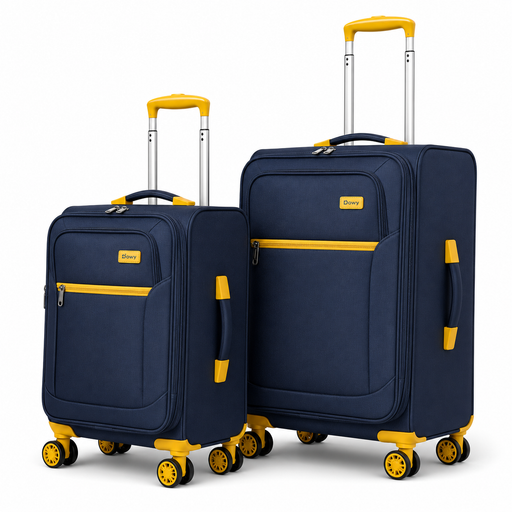 Soft shell luggage set with spinner wheels and telescopic handles in Uganda