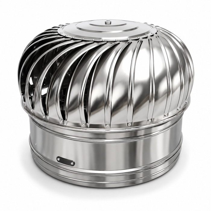 Stainless steel wind powered roof turbine ventilator for buildings in Uganda