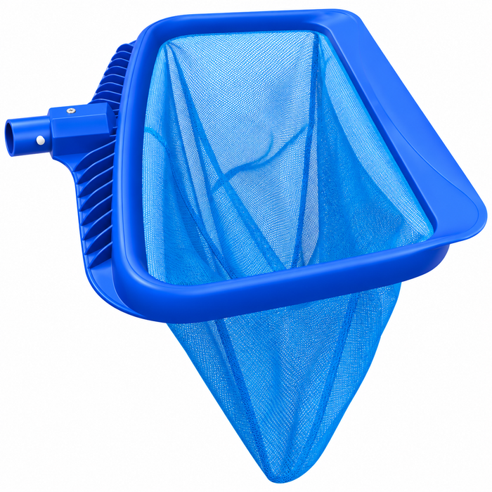 Blue swimming pool cleaning leaf skimmer net for removing debris in Uganda