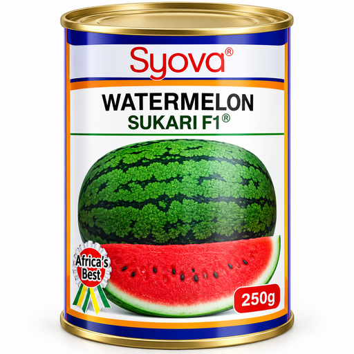 Syova Sukari F1 hybrid watermelon seeds 250g tin pack in Uganda