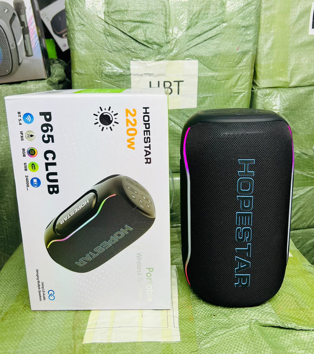 HOPESTAR P65 Club 220W Portable Bluetooth Speaker with RGB Lights & 24000mAh Battery – Uganda