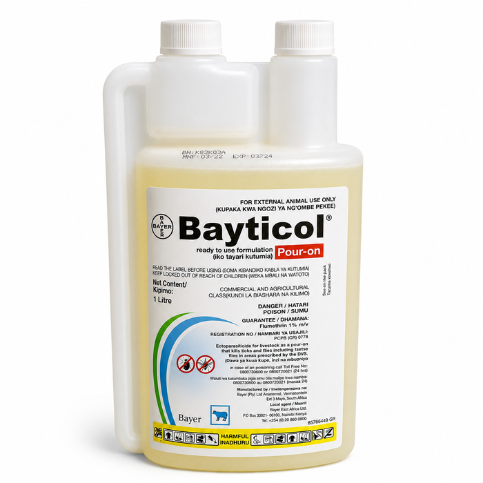 Bayticol Pour-on acaricide For ticks and mites in Camel and Donkeys From Bayer.