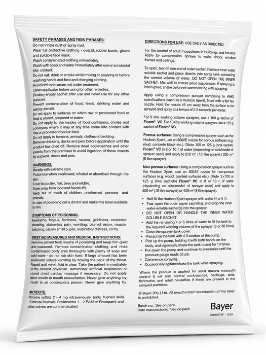 Ficam VC Bendiocarb 80% WP Mosquito Insecticide 100g – Uganda