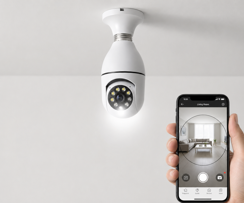 360° WiFi Bulb Security Camera with Night Vision – Uganda