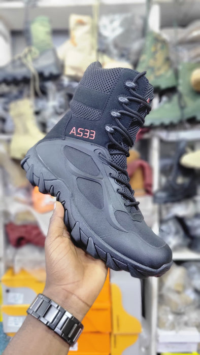 A533 Men’s Tactical Combat Boots – Black Military, Security & Outdoor Boots Uganda