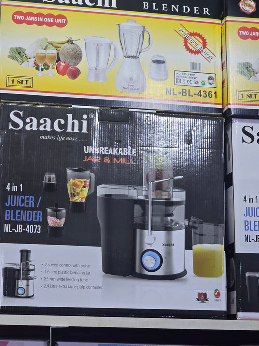 Saachi 4-in-1 Juicer Blender NL-JB-4073 – 2-Speed Juice Extractor & Food Processor