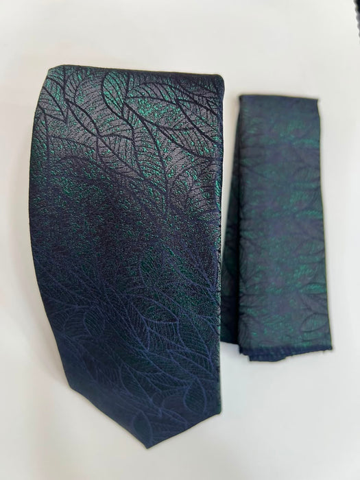 Men’s Paisley Necktie & Pocket Square Set – Elegant Formal Tie for Suits, Weddings & Office Wear-Uganda