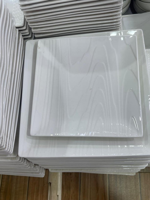 12PCS White Square Plates Set – Elegant Dinner, Party & Serving Plates Uganda