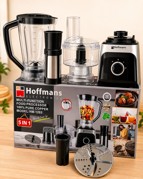 Hoffmans 5 in 1 Multifunction electric Blender 1.8L - Black