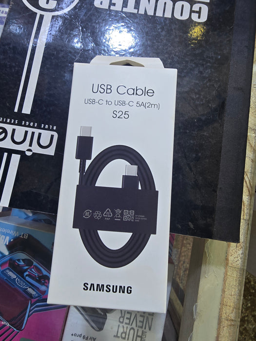 Samsung S25 USB-C to USB-C 5A Fast Charging Cable 2M – Type-C Cable Uganda