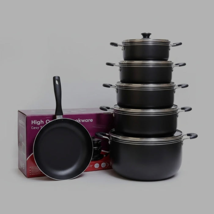 10-Piece Non-Stick Cookware Set – Cooking Pots, Saucepans & Frying Pan Uganda