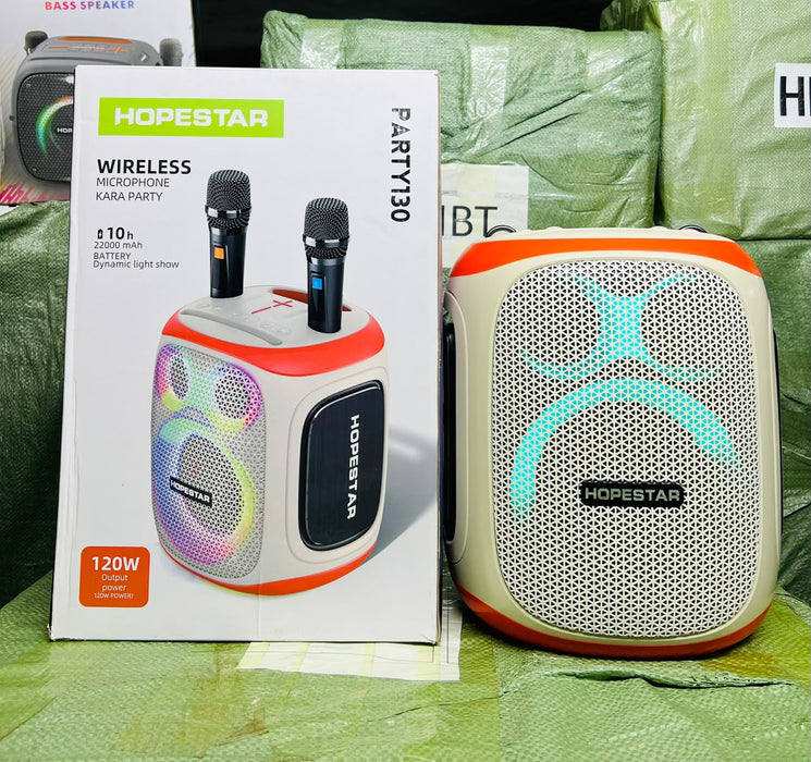 HOPESTAR PARTY130 120W Wireless Karaoke Speaker with 2 Microphones & RGB Lights – Uganda