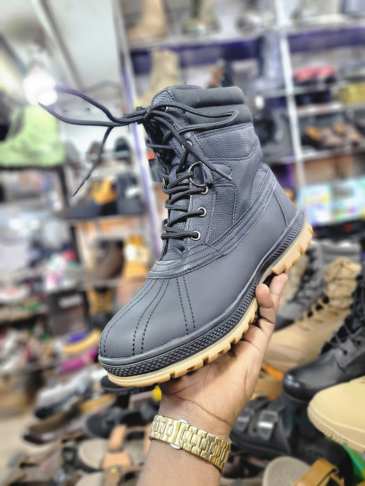 Men’s Black Tactical Work Boots – Waterproof-Style Outdoor Security Boots Uganda