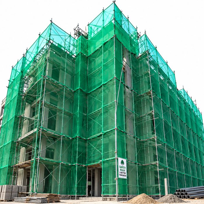 Construction Safety Net Green & Black – Building Scaffolding Shade Net Roll in Uganda