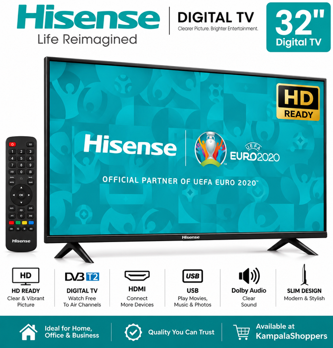 Hisense 32 Inch Digital TV – HD Ready LED TV with HDMI & USB in Uganda