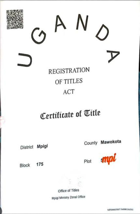 Tittled plots of land in Mpigi 50by100ft.