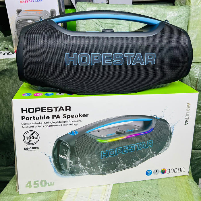 HOPESTAR A60 Ultra 450W Portable Bluetooth PA Speaker with 30000mAh Battery & RGB Lights – Uganda
