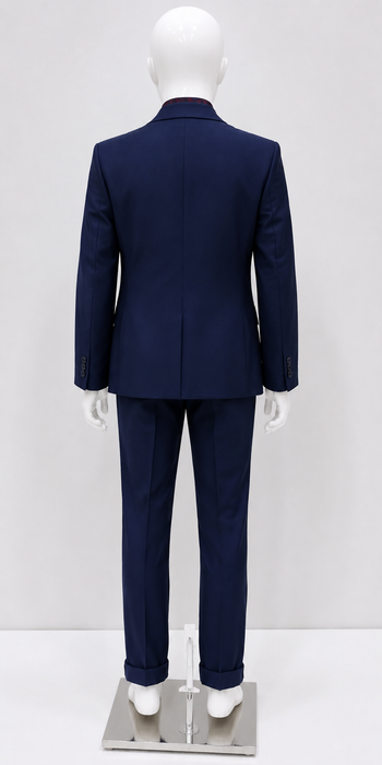 classic navy blue children's three-piece formal suit