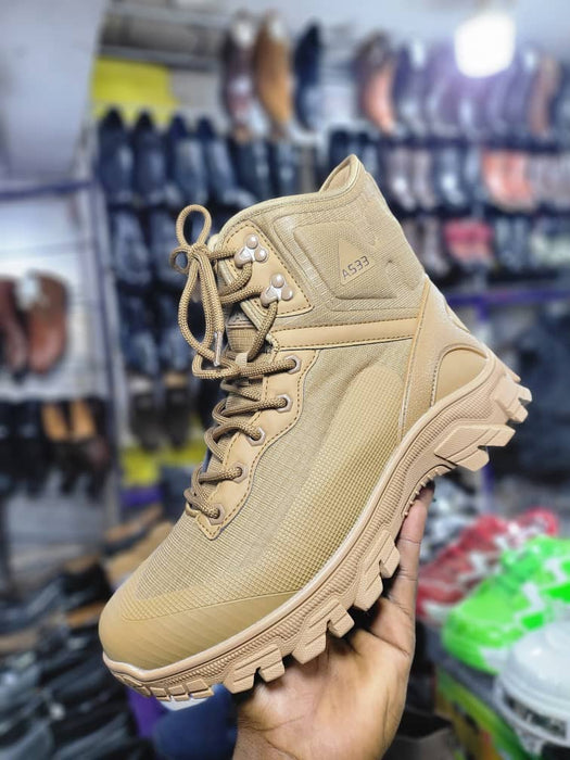 Men’s Desert Tactical Military Boots – Khaki Combat Security & Outdoor Boots Uganda