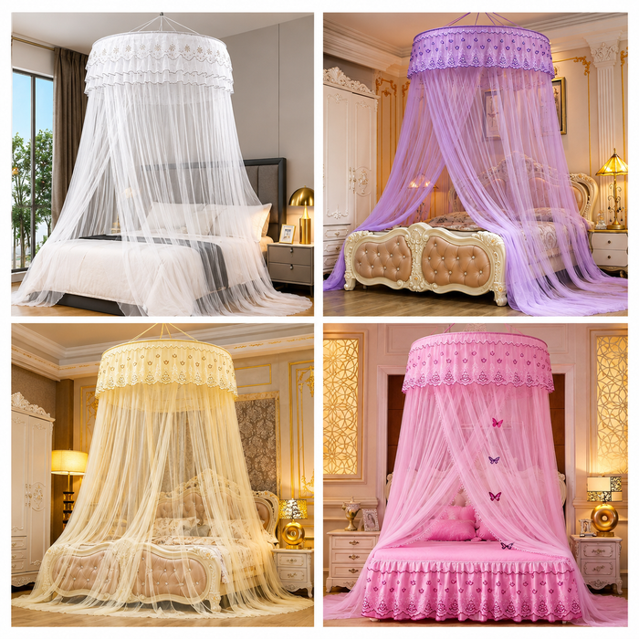 Luxury Round Hanging Mosquito Net for Bed – Purple | Uganda