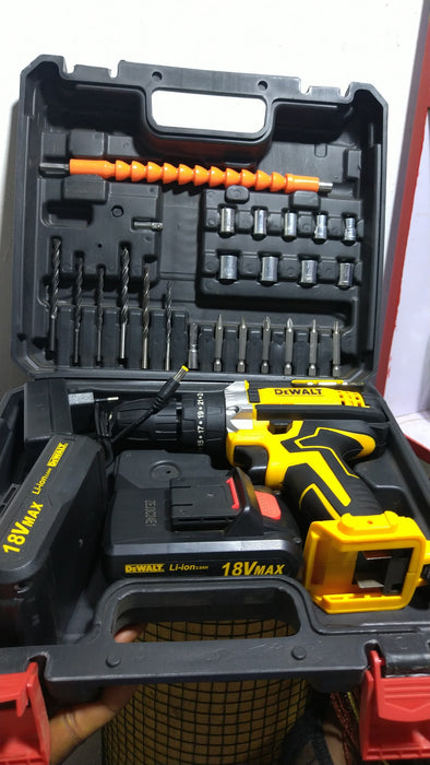 DeWalt 18V MAX Cordless Drill Machine Set with Battery, Charger, Drill Bits & Tool Box – Uganda